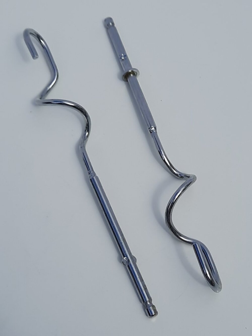 Vintage Hand Mixer Dough Hooks Replacement Set Chrome 7" Spiral Pair